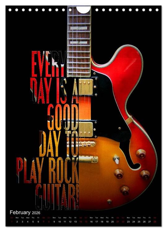 Produktbild: Rock Guitar Beauties (Wall Calendar 2026 DIN A4 portrait), CALVENDO 12 Month Wall Calendar