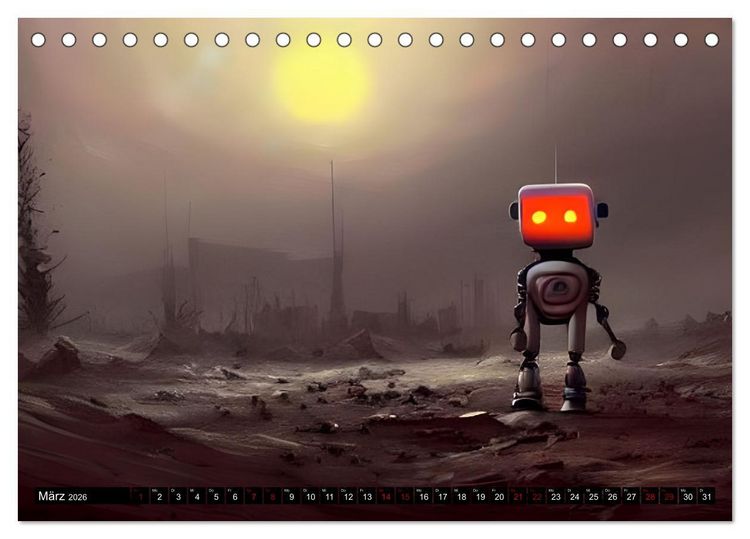 Produktbild: Roboter - Computertr&auml;ume aus der KI (Tischkalender 2026 DIN A5 quer), CALVENDO Monatskalender
