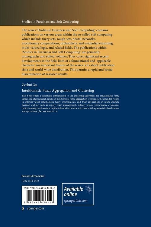 Produktbild: Intuitionistic Fuzzy Aggregation and Clustering
