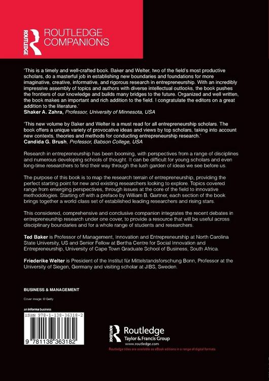 Produktbild: The Routledge Companion to Entrepreneurship
