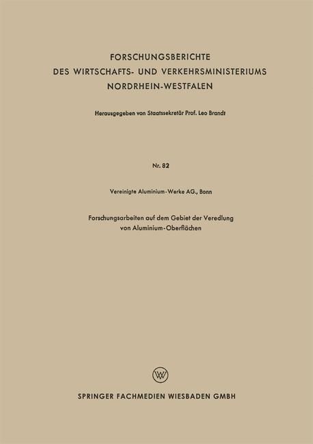 Produktbild: Forschungsarbeiten auf dem Gebiet der Veredlung von Aluminium-Oberfl&auml;chen