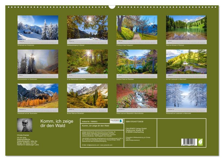 Produktbild: Komm, ich zeige dir den Wald (Wandkalender 2026 DIN A2 quer), CALVENDO Monatskalender