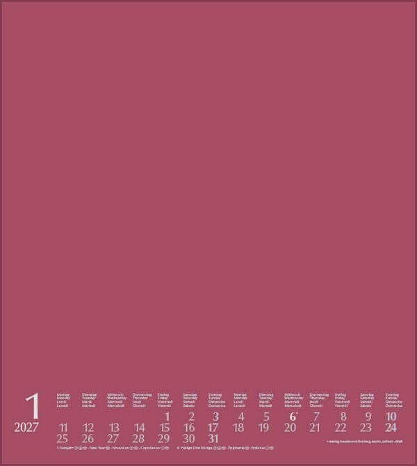 Produktbild: Foto-Malen-Basteln Bastelkalender bordeaux 2027