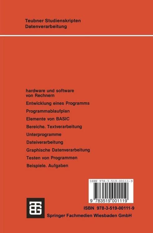 Produktbild: Programmieren mit Microsoft-BASIC f&uuml;r Ingenieure