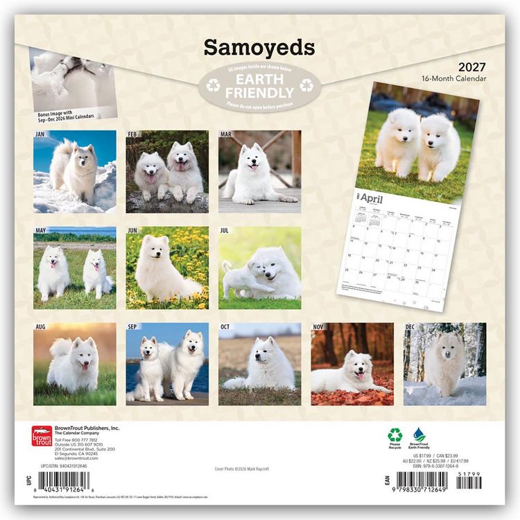 Produktbild: Samoyeds &ndash; Samojede 2027 &ndash; 16-Monatskalender