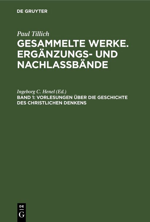 Produktbild: Vorlesungen &uuml;ber die Geschichte des christlichen Denkens
