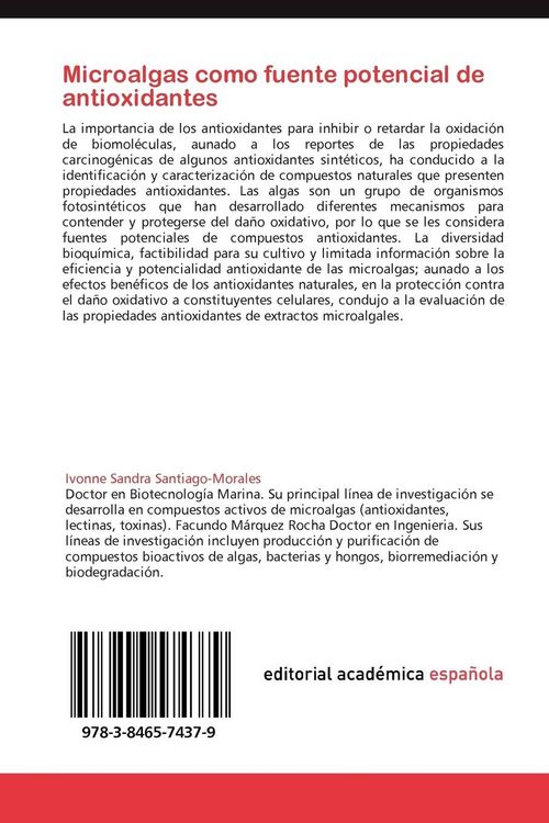 Produktbild: Microalgas como fuente potencial de antioxidantes