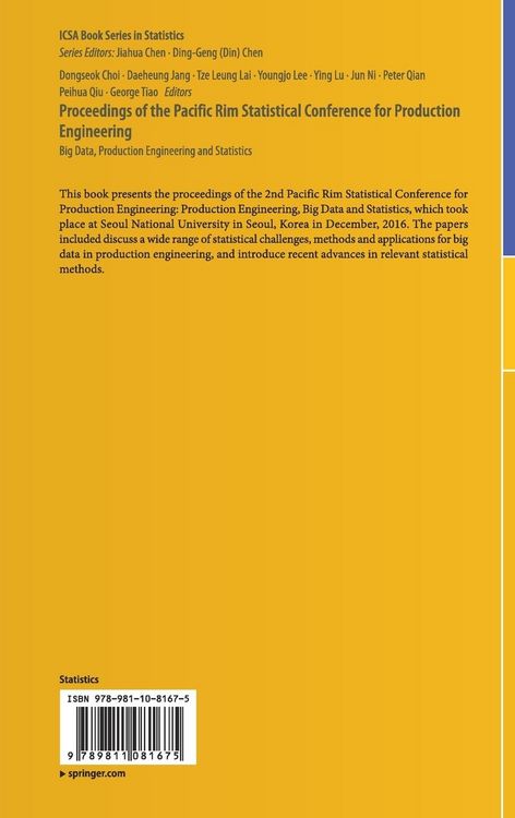 Produktbild: Proceedings of the Pacific Rim Statistical Conference for Production Engineering