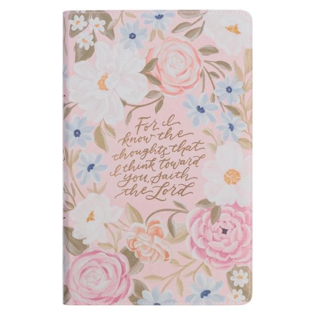 Produktbild: KJV Bible Giant Print Faux Leather for I Know the Plans, Pink Floral Printed Jer. 29:11