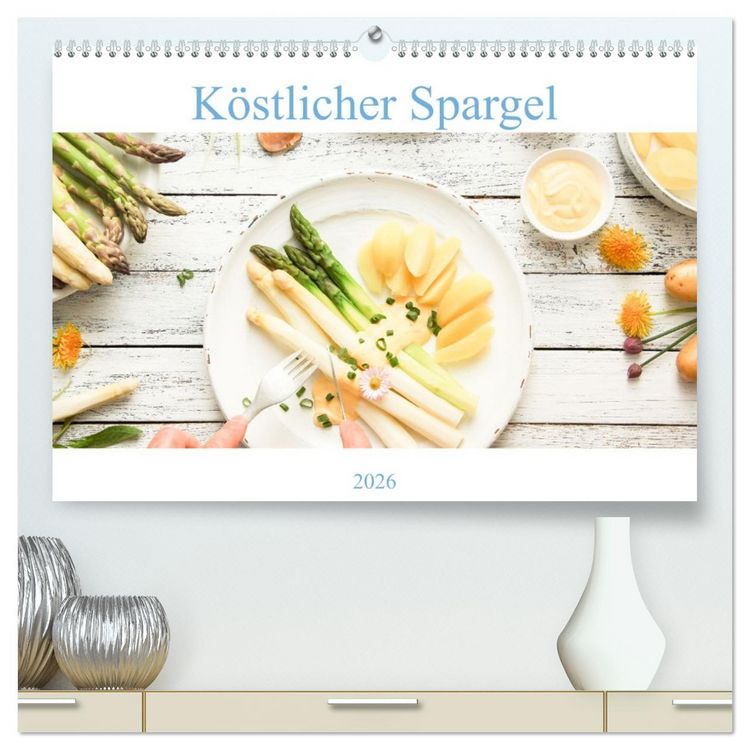 Produktbild: K&ouml;stlicher Spargel (hochwertiger Premium Wandkalender 2026 DIN A2 quer), Kunstdruck in Hochglanz