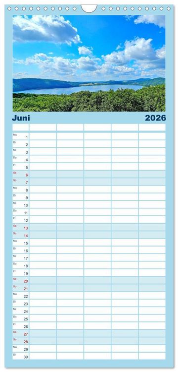 Produktbild: Familienplaner 2026 - Rechts und links des Rheins. Mit dem Wohnmobil unterwegs. mit 5 Spalten (Wandkalender, 21 x 45 cm) CALVENDO