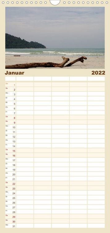 Produktbild: Familienplaner Farben am Meer (Wandkalender 2022 , 21 cm x 45 cm, hoch)