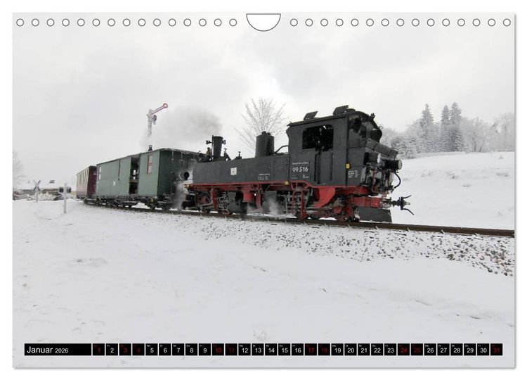 Produktbild: Dampfbahnromantik - Dampfbahnen auf schmaler Spur (Wandkalender 2026 DIN A4 quer), CALVENDO Monatskalender