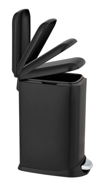 Produktbild: Treteimer Mod. Design 20 L, Easy-Close, Schwarz, mit herausnehmbarem Einsatz