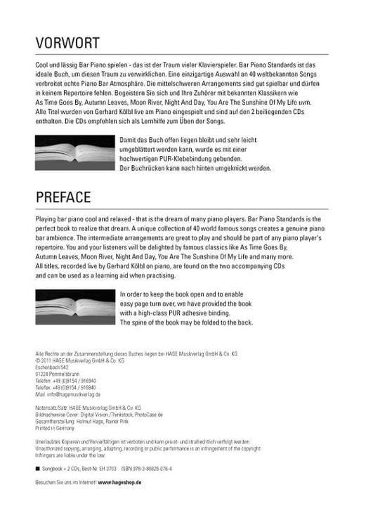 Produktbild: Bar Piano Standards (mit 2 CDs)