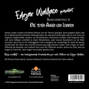 Produktbild: Edgar Wallace - Bliss ermittelt - Die toten Augen von London,1 Audio-CD