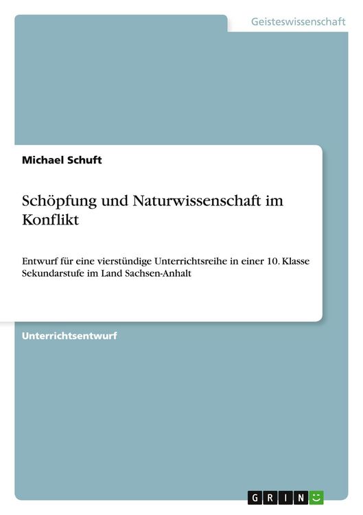 Produktbild: Sch&ouml;pfung und Naturwissenschaft im Konflikt