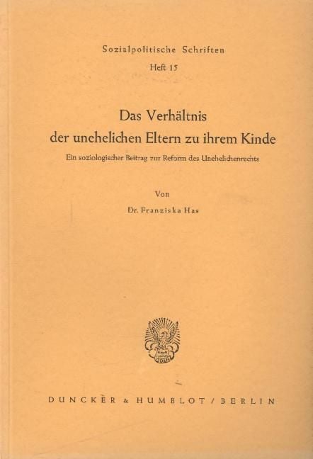 Produktbild: Das Verh&auml;ltnis der unehelichen Eltern zu ihrem Kinde.