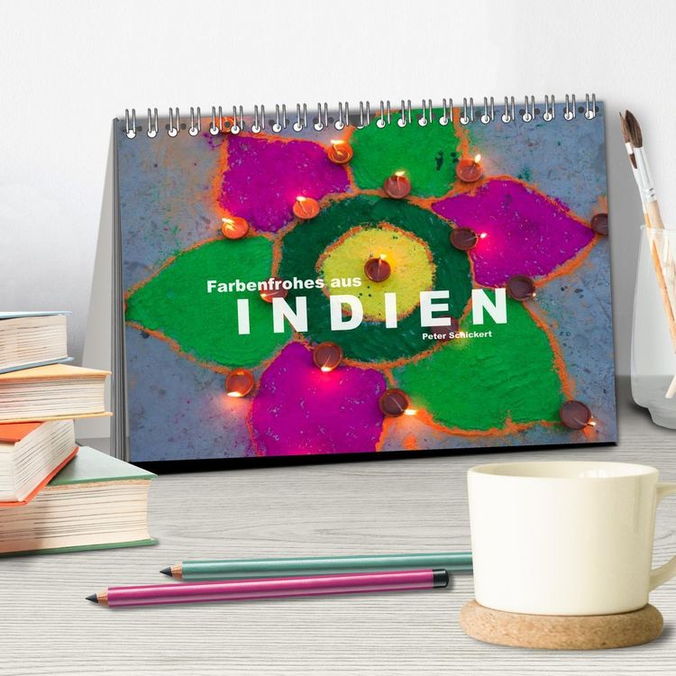 Produktbild: Farbenfrohes aus Indien (Tischkalender 2026 DIN A5 quer), CALVENDO Monatskalender