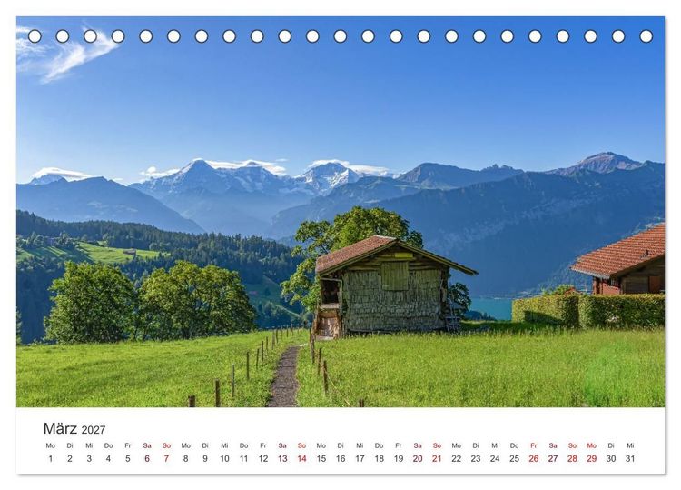 Produktbild: Berner Oberland - Bergwelten (Tischkalender 2027 DIN A5 quer), CALVENDO Monatskalender