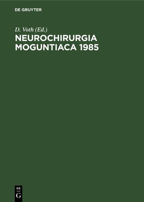 Produktbild: Neurochirurgia Moguntiaca 1985