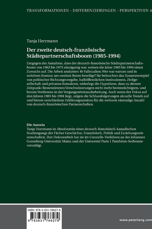 Produktbild: Der zweite deutsch-franzoesische Staedtepartnerschaftsboom (1985-1994)