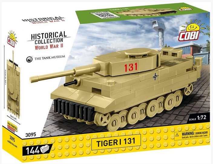 Produktbild: COBI Historical Collection 3095 - Tiger I 131 Panzer, WWII, Ma&szlig;stab 1:72, Bausatz, 144 Klemmbausteine
