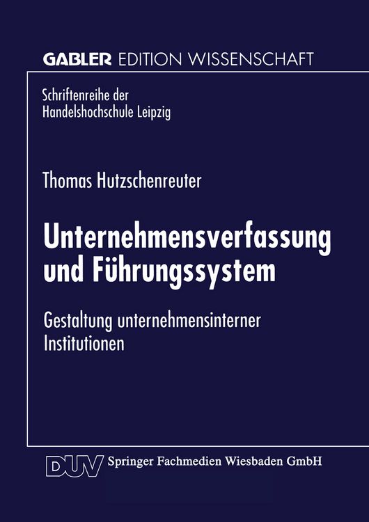 Produktbild: Unternehmensverfassung und F&uuml;hrungssystem