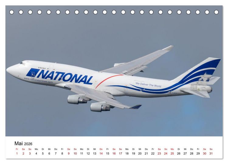 Produktbild: Boeing 747 Kalender (Tischkalender 2026 DIN A5 quer), CALVENDO Monatskalender