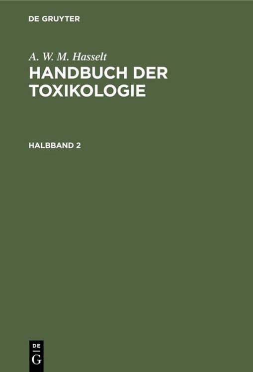 Produktbild: Handbuch der Toxikologie. Halbband 2