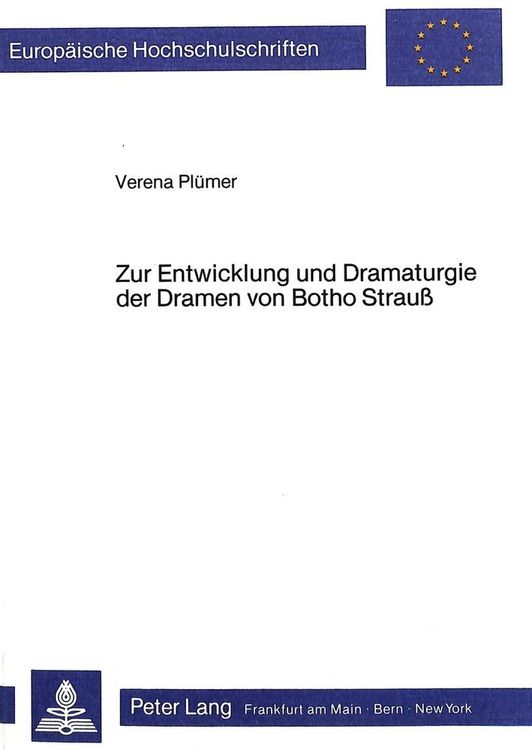 Produktbild: Zur Entwicklung und Dramaturgie der Dramen von Botho Strauss