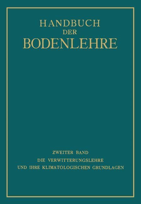 Produktbild: Die Verwitterungslehre und ihre Klimatologischen Grundlagen
