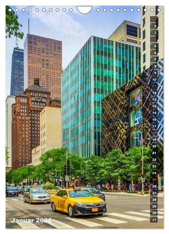 Produktbild: CHICAGO Der Stadtkern (Wandkalender 2026 DIN A4 hoch), CALVENDO Monatskalender