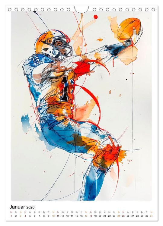 Produktbild: American Football - tolle Momente (Wandkalender 2026 DIN A4 hoch), CALVENDO Monatskalender