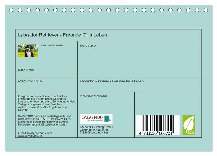 Produktbild: Labrador Retriever - Freunde f&uuml;r&acute;s Leben (Tischkalender 2026 DIN A5 quer), CALVENDO Monatskalender