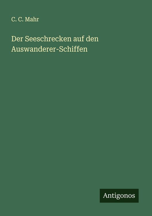 Produktbild: Der Seeschrecken auf den Auswanderer-Schiffen