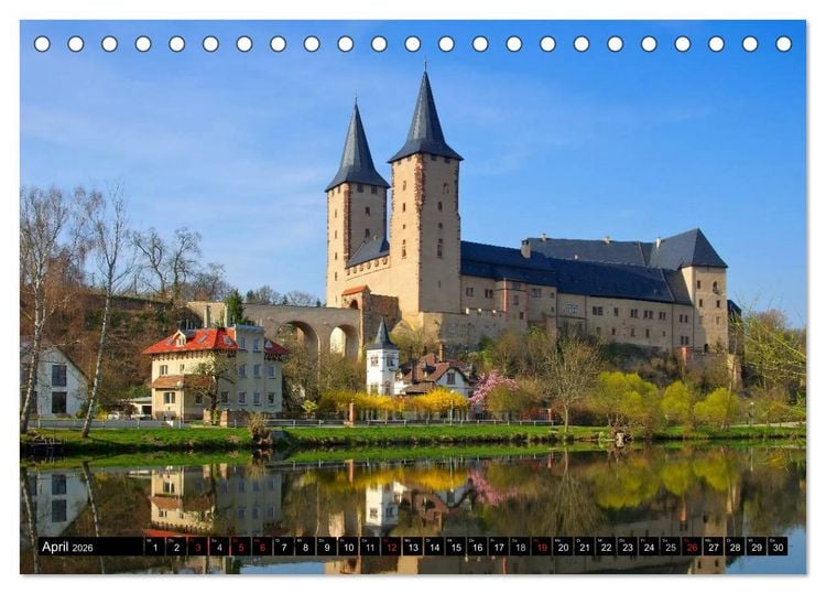 Produktbild: Schl&ouml;sser und Burgen in Sachsen (Tischkalender 2026 DIN A5 quer), CALVENDO Monatskalender