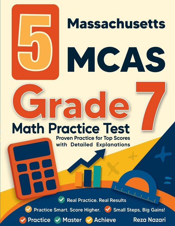 Produktbild: 5 Massachusetts MCAS Grade 7 Math Practice Tests