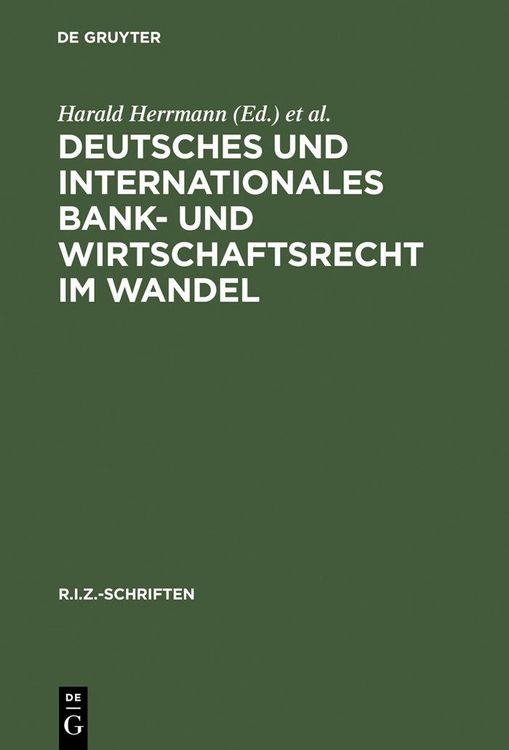 Produktbild: Deutsches und Internationales Bank- und Wirtschaftsrecht im Wandel