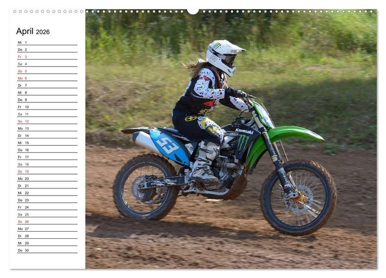 Produktbild: Motocross - Terminplaner (hochwertiger Premium Wandkalender 2026 DIN A2 quer), Kunstdruck in Hochglanz