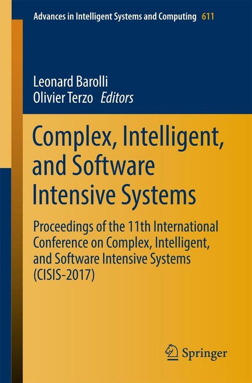 Produktbild: Complex, Intelligent, and Software Intensive Systems
