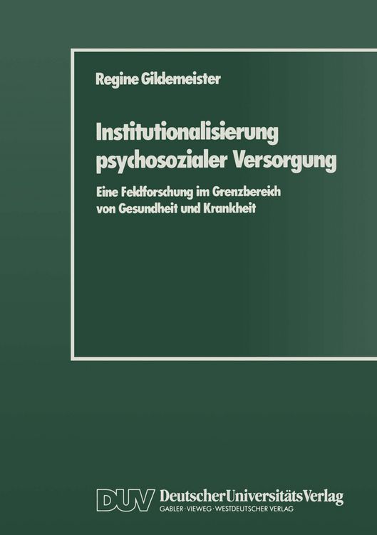 Produktbild: Institutionalisierung psychosozialer Versorgung