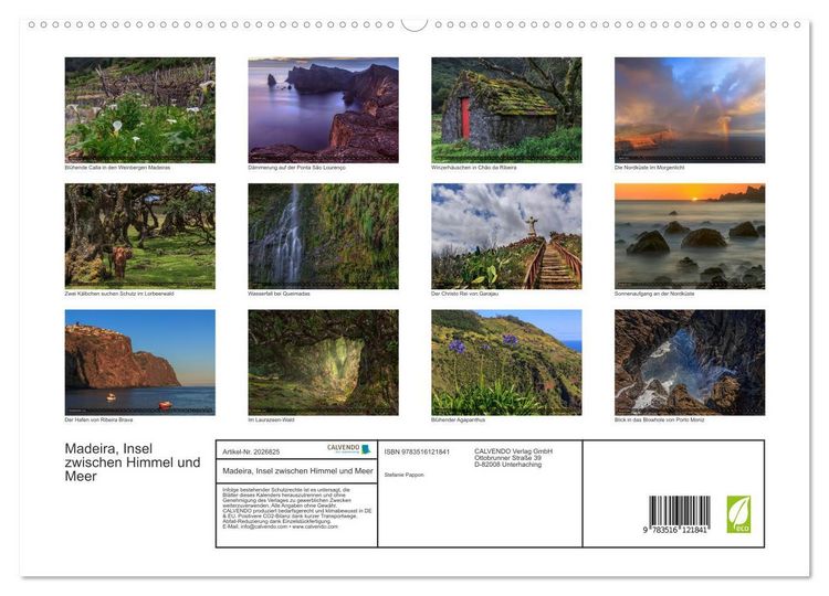 Produktbild: Madeira, Insel zwischen Himmel und Meer (hochwertiger Premium Wandkalender 2026 DIN A2 quer), Kunstdruck in Hochglanz
