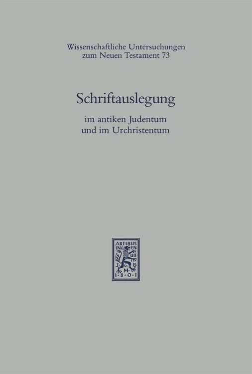 Produktbild: Schriftauslegung im antiken Judentum und im Urchristentum