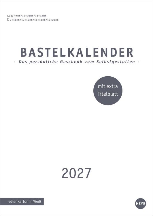Produktbild: Premium-Bastelkalender wei&szlig; A4 2027