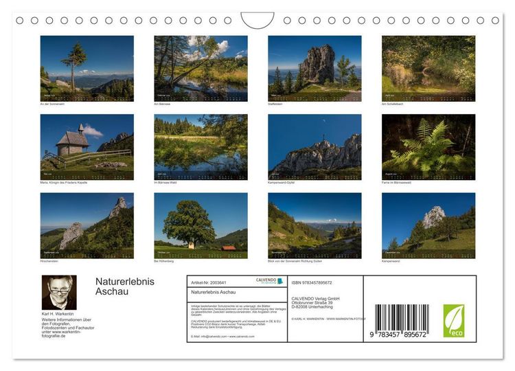 Produktbild: Naturerlebnis Aschau (Wandkalender 2026 DIN A4 quer), CALVENDO Monatskalender