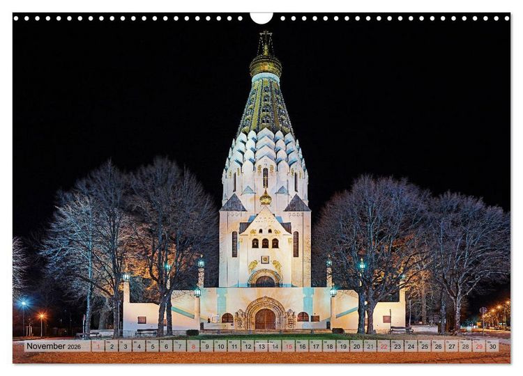 Produktbild: Leipzig - Fotografiert bei Nacht von Michael Allmaier (Wandkalender 2026 DIN A3 quer), CALVENDO Monatskalender