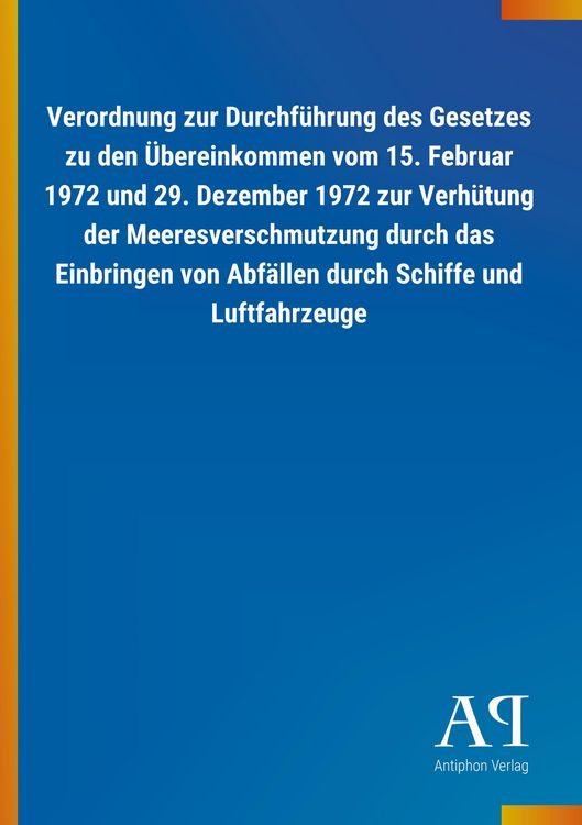 Produktbild: Verordnung zur Durchf&uuml;hrung des Gesetzes zu den &Uuml;bereinkomme
