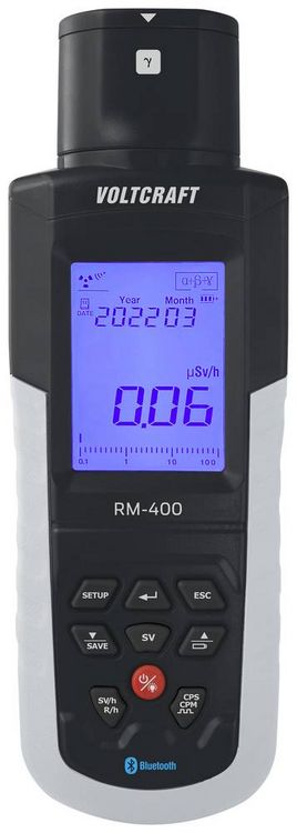 Produktbild: VOLTCRAFT RM-400 Geigerz&auml;hler Strahlung: Alpha, Beta, Gamma, R&ouml;ntgen akustischer Warnton, inkl. Auswertungssoftware, Datenlogger