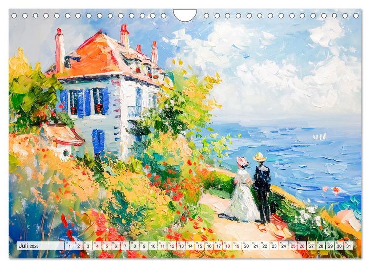 Produktbild: Ein Tag am Meer - Durch die Augen der Impressionisten (Wandkalender 2026 DIN A4 quer), CALVENDO Monatskalender
